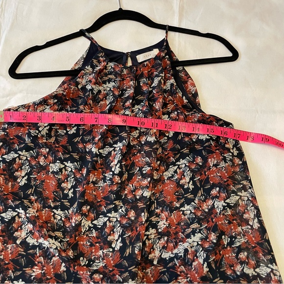 Lush Blue Copper Halter High Neck Sleeveless Swing Mini Dress Lined Size XS - Picture 9 of 12